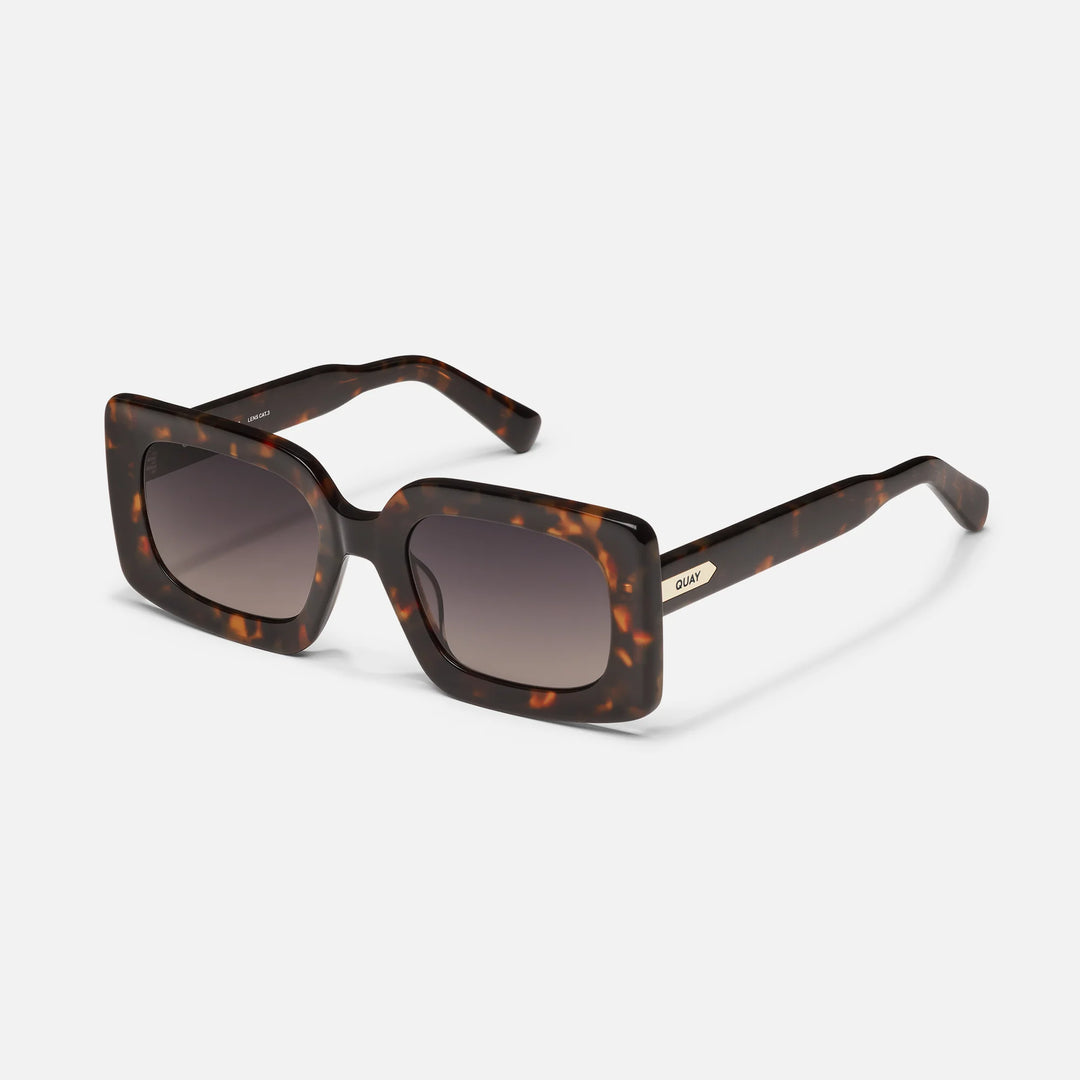 Quay Talk Show Neutral Tortoise/Taupe Smoke Sunglasses