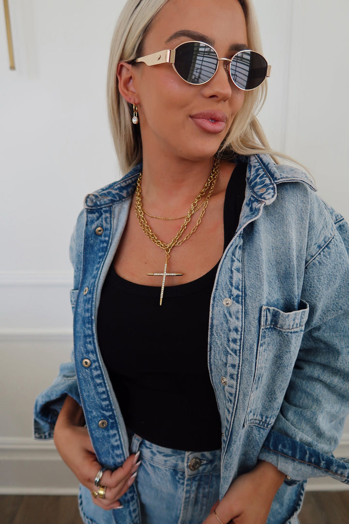 Chansuttpearls Luxe Cross Necklace