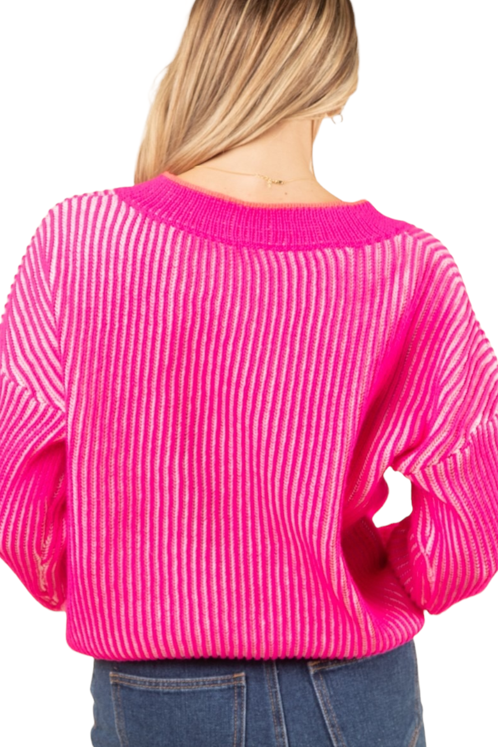 Moment In Time Sweater-Hot Pink
