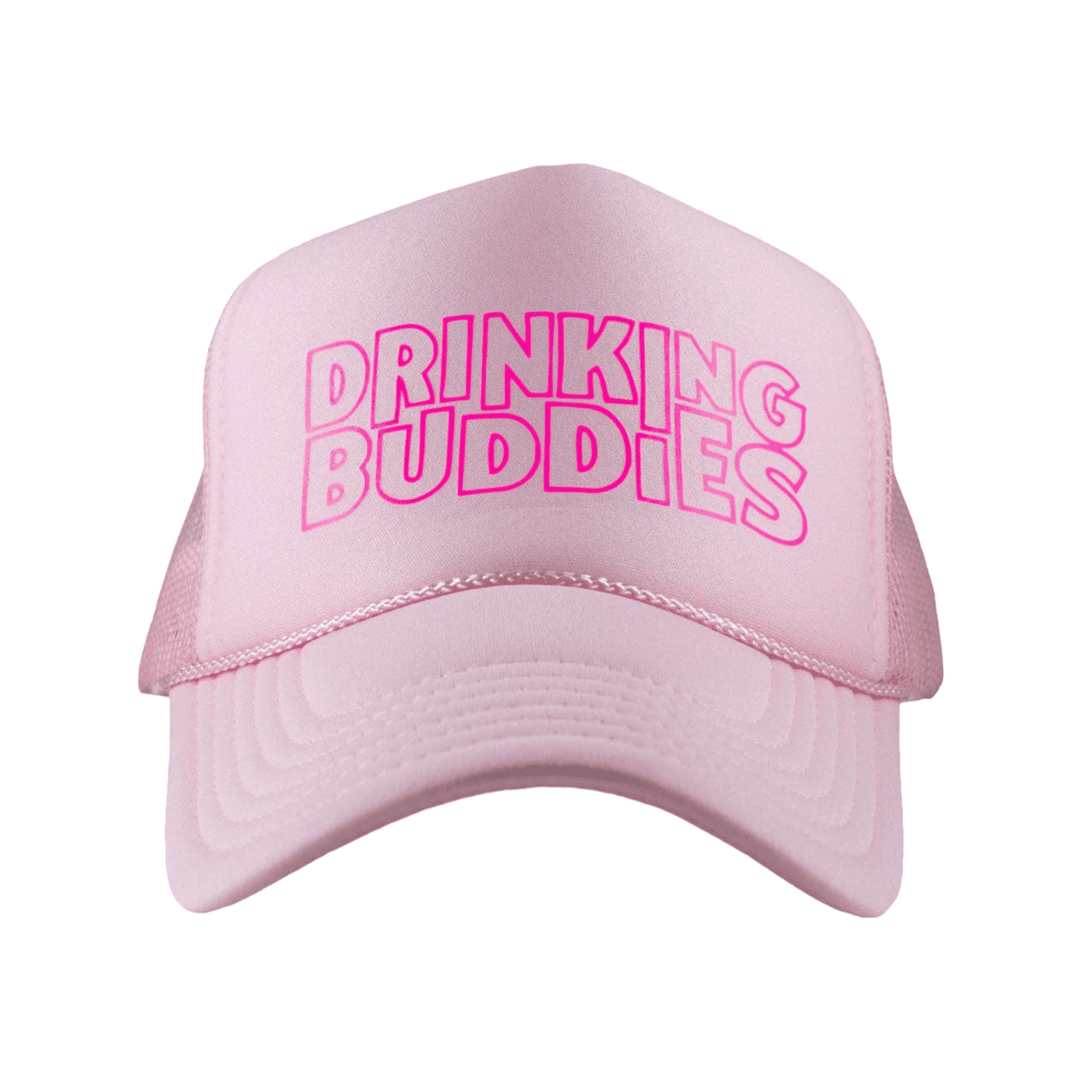Drinking Buddies Trucker Hat-Blush