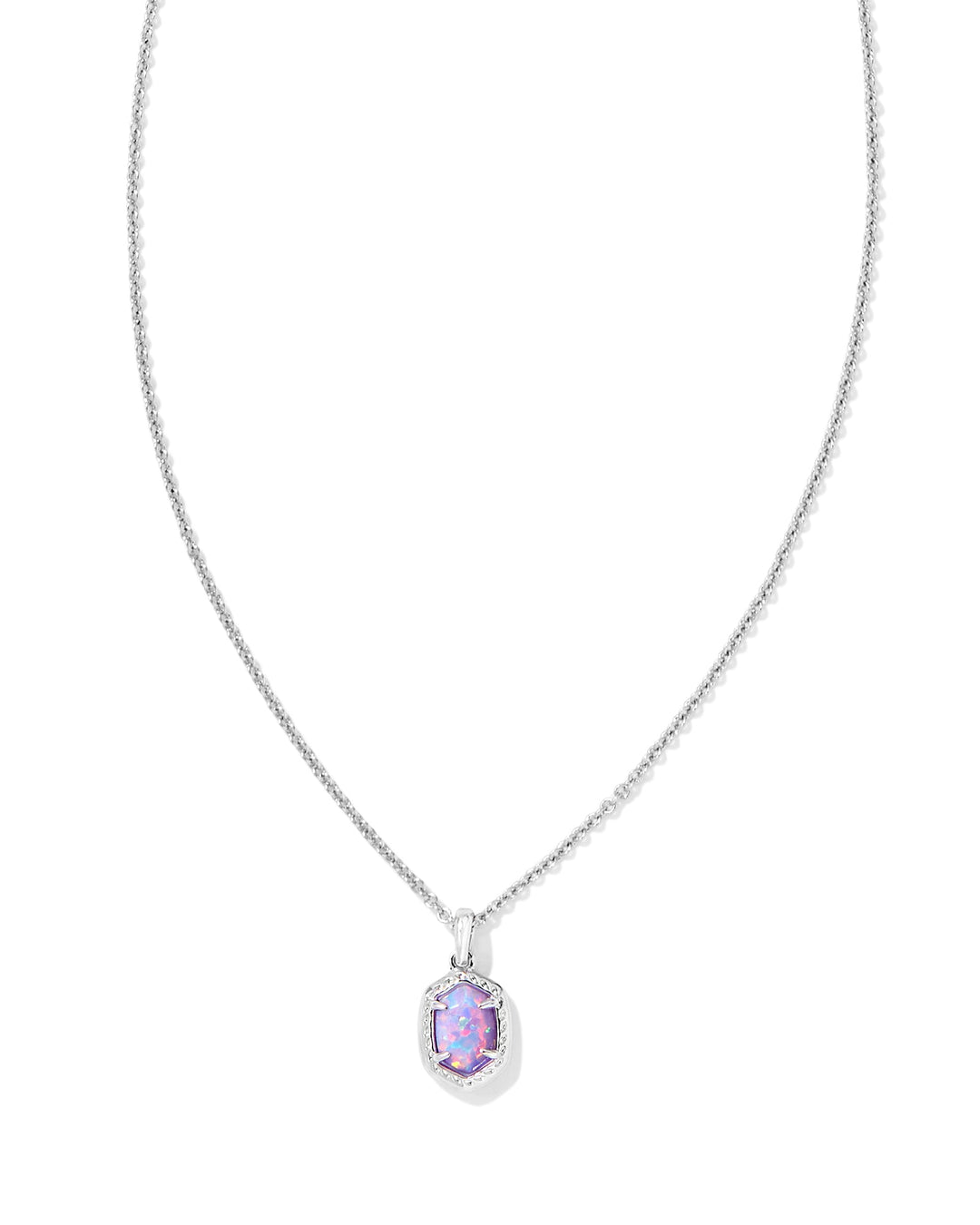 Kendra Scott Daphne Framed Necklace Lilac Opal in Silver