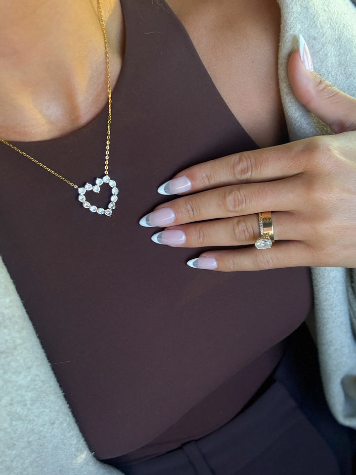 Chansuttpearls Diamond Heart Necklace