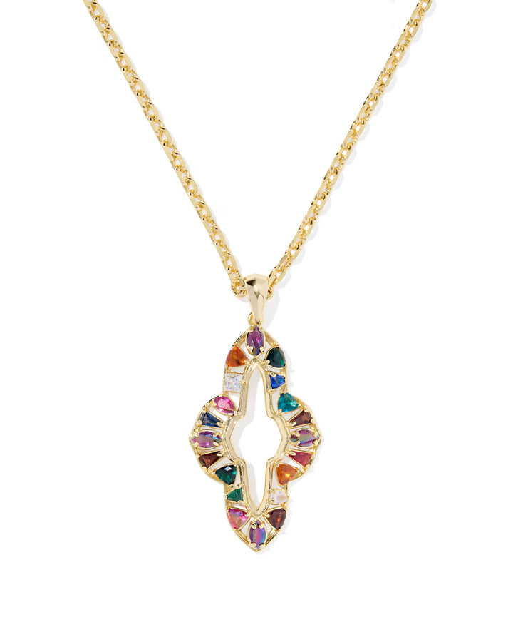 Kendra Scott Abbie Crystal Long Necklace Multi Mix on Gold