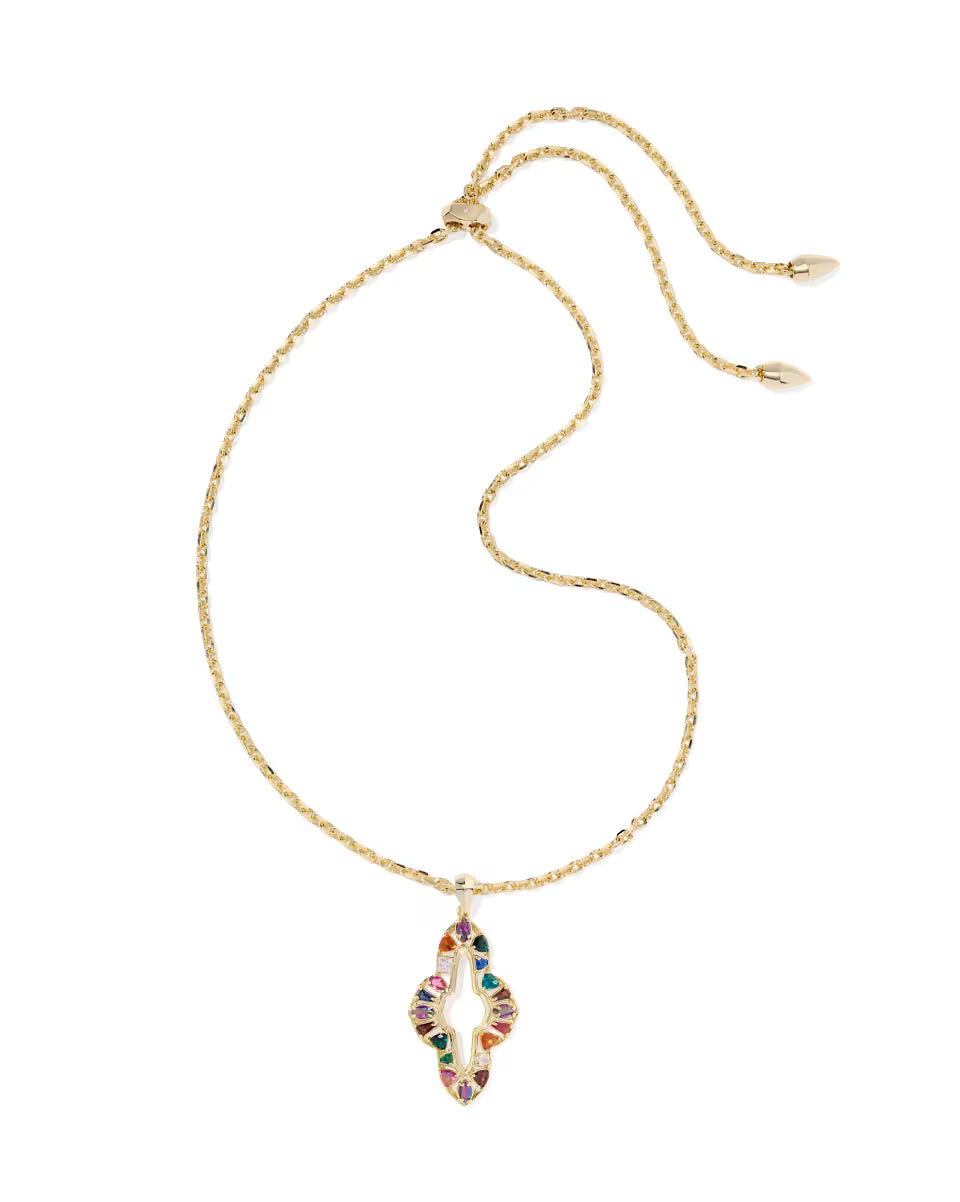 Kendra Scott Abbie Crystal Long Necklace Multi Mix on Gold