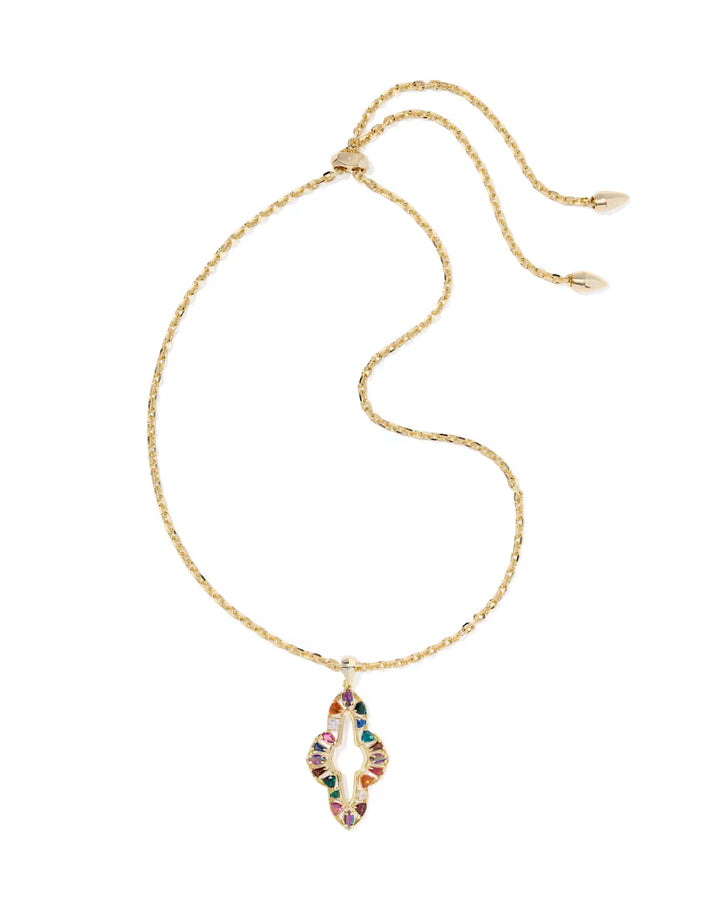 Kendra Scott Abbie Crystal Long Necklace Multi Mix on Gold