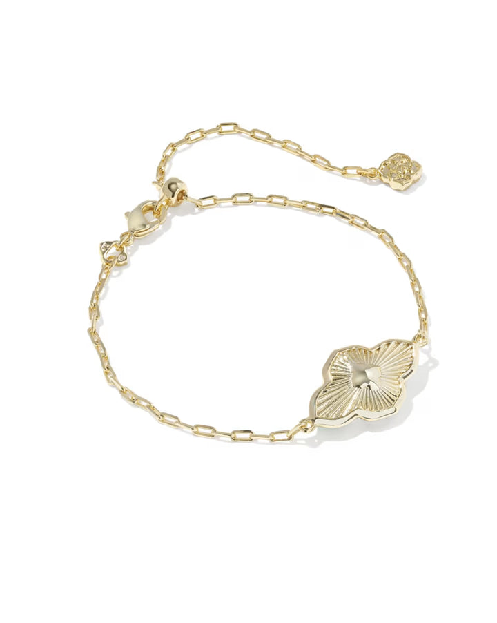 Kendra Scott Abbie Medallion Delicate Bracelet Sea Green Mix on Gold