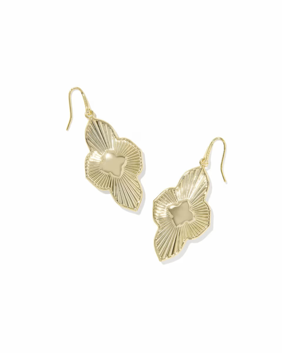 Kendra Scott Abbie Medallion Drop Earring Sea Green Mix on Gold