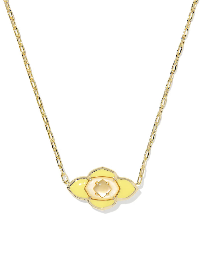 Kendra Scott Abbie Medallion Pendant Yellow Mix on Gold