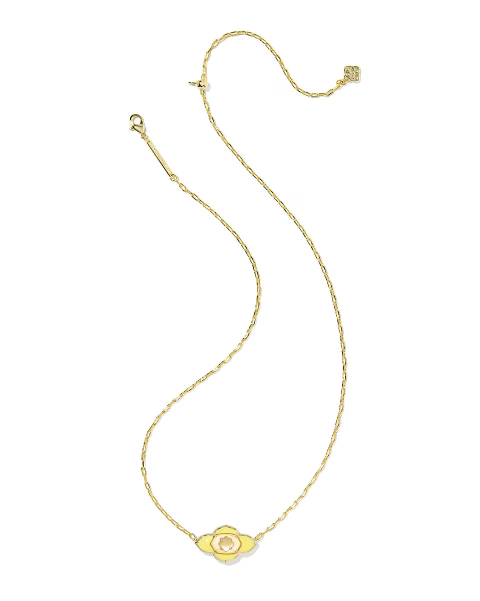 Kendra Scott Abbie Medallion Pendant Yellow Mix on Gold
