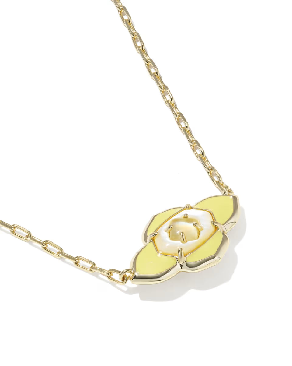 Kendra Scott Abbie Medallion Pendant Yellow Mix on Gold