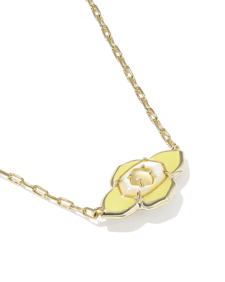 Kendra Scott Abbie Medallion Pendant Yellow Mix on Gold