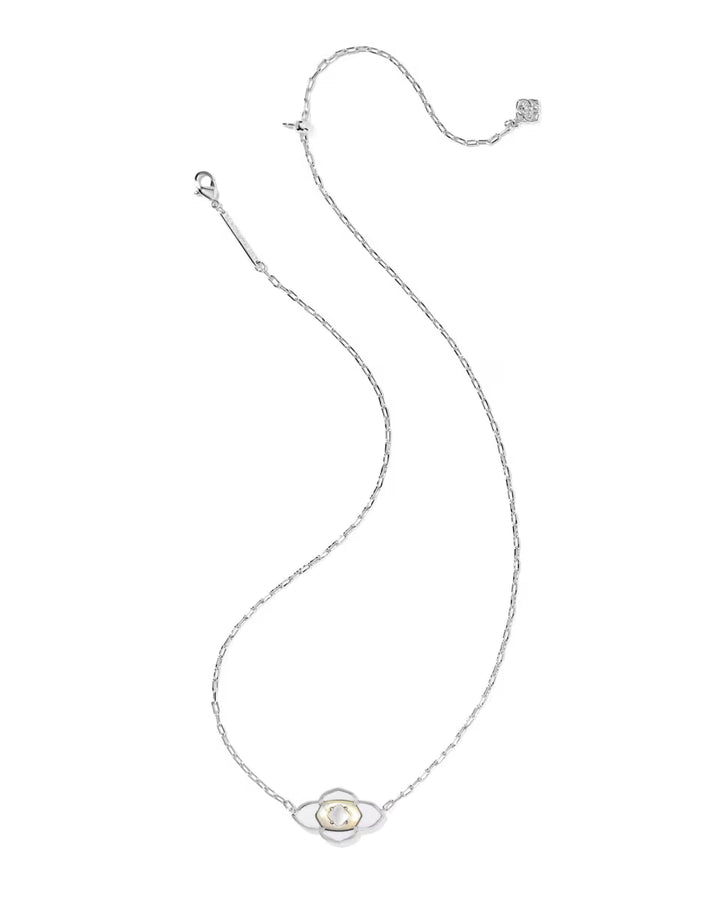 Kendra Scott Abbie Medallion Pendant White Mix on Silver
