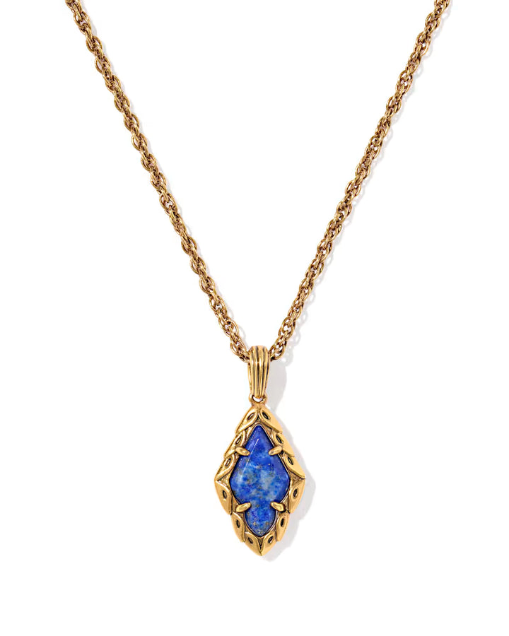 Kendra Scott Adeline Short Necklace Blue Lapis on Gold