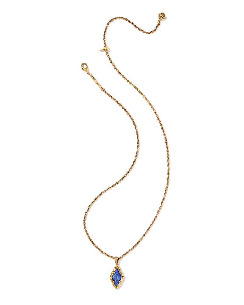 Kendra Scott Adeline Short Necklace Blue Lapis on Gold
