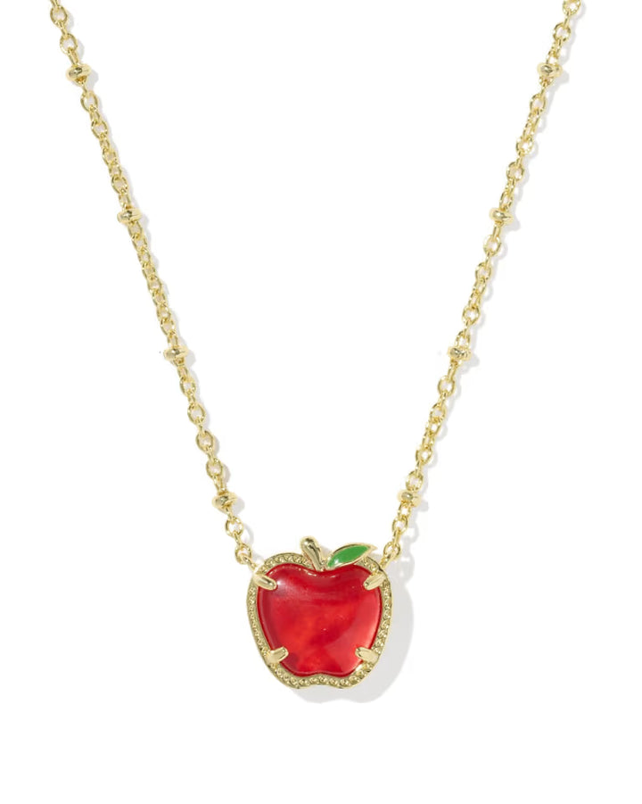 Kendra Scott Apple Short Pendant Necklace Red Illusion Gold
