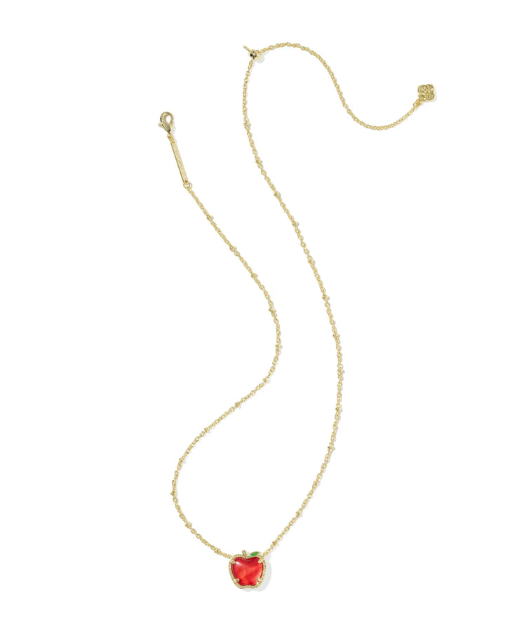 Kendra Scott Apple Short Pendant Necklace Red Illusion Gold