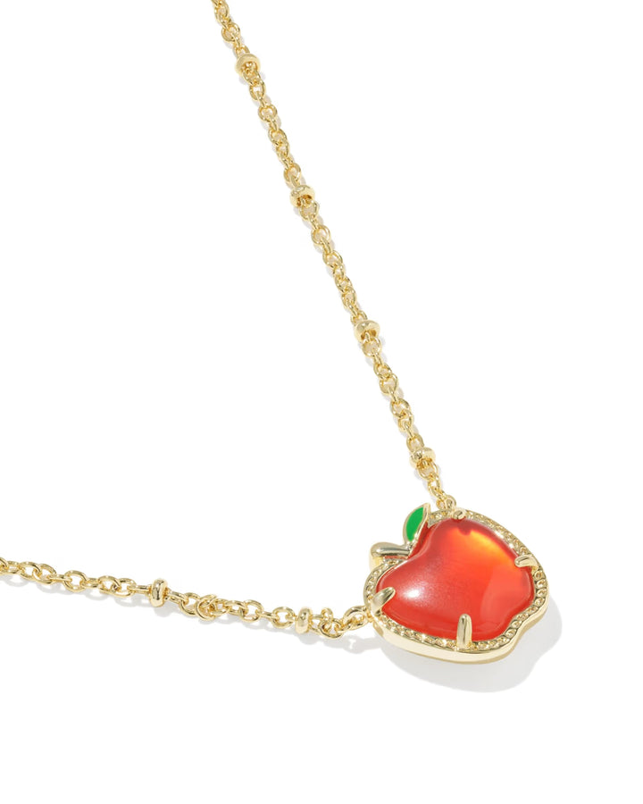 Kendra Scott Apple Short Pendant Necklace Red Illusion Gold