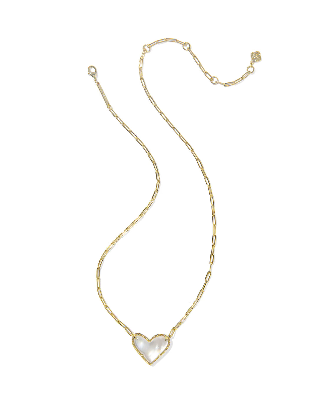Kendra Scott Ari Heart Necklace Gold Mother of Pearl