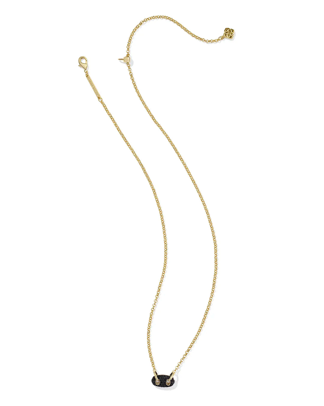 Kendra Scott Bailey Pave Pendant Necklace in Gold & Black Crystal