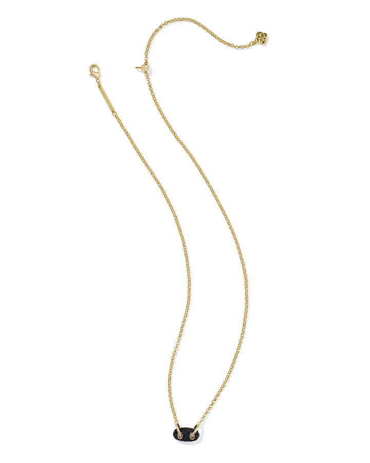 Kendra Scott Bailey Pave Pendant Necklace in Gold & Black Crystal