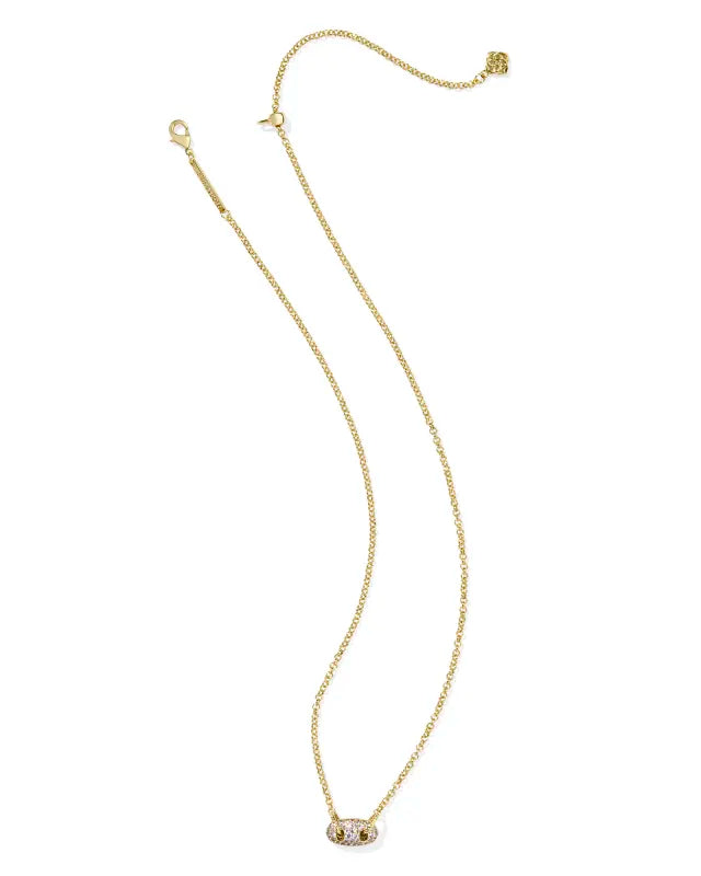 Kendra Scott Bailey Pave Pendant Necklace in Gold & White Crystal