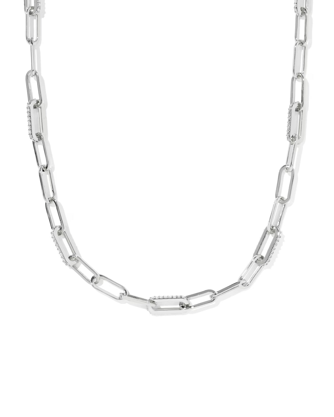 Kendra Scott Bella Chain Necklace White CZ on Silver