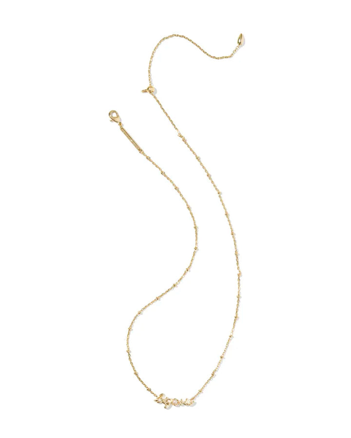 Kendra Scott Big Sis Short Pendant Necklace Gold Pearl