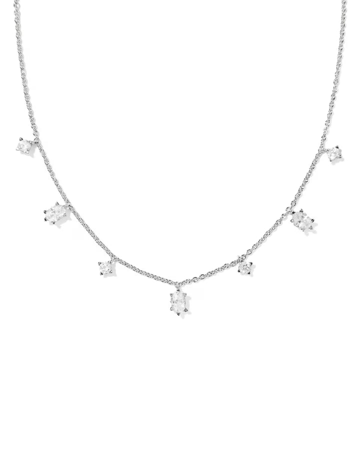 Kendra Scott Cailin Strand Necklace White Crystal on Silver