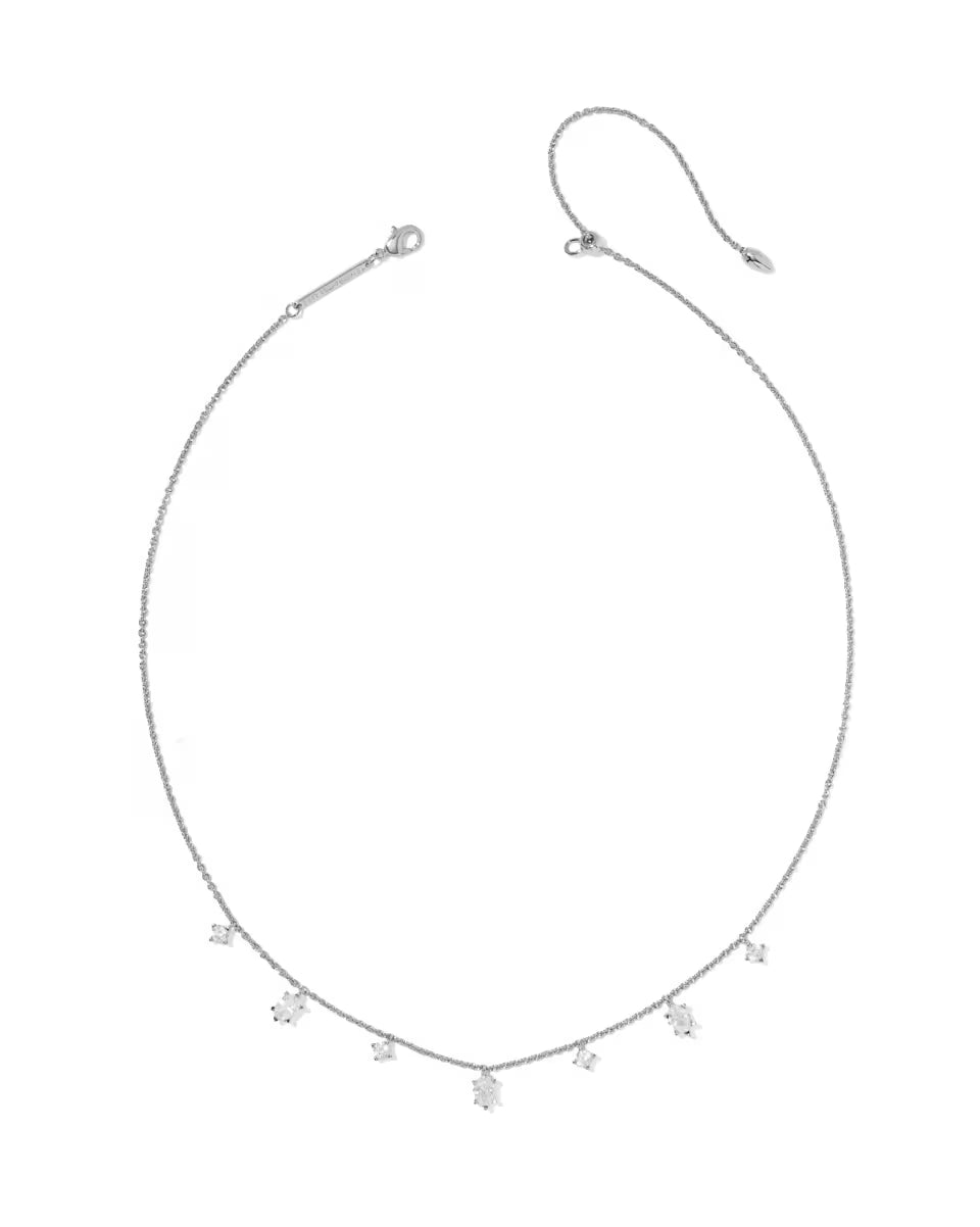 Kendra Scott Cailin Strand Necklace White Crystal on Silver