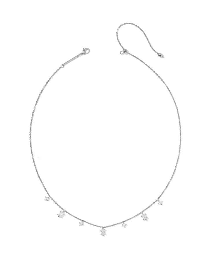 Kendra Scott Cailin Strand Necklace White Crystal on Silver