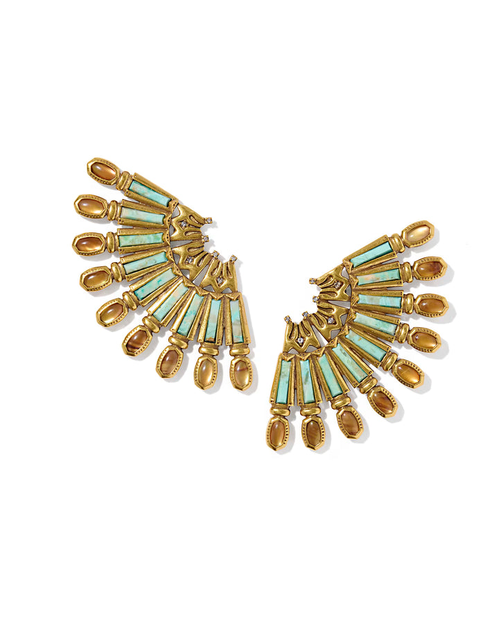 Kendra Scott Catherine Statement Earring in Vintage Gold Multi Mix