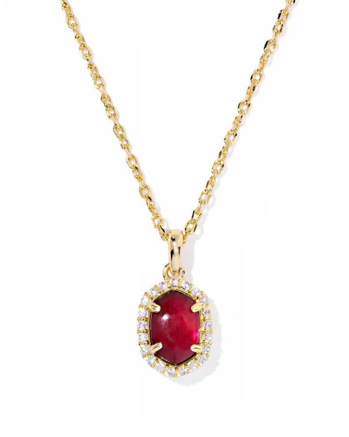 Kendra Scott Daphne Crystal Pendant Necklace Dark Burgundy Illusion on Gold