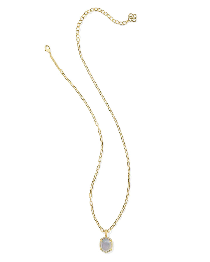 Kendra Scott Daphne Pave Framed Pendant Necklace in Gold & Iridescent Ivory Illusion (Copy)