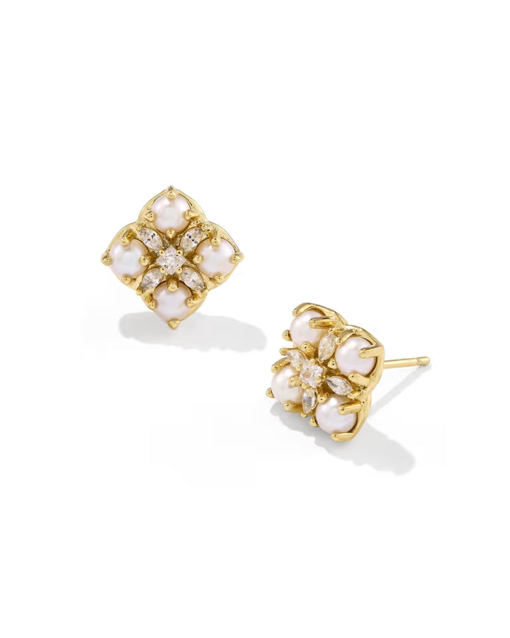 Kendra Scott Dira Pearl Stud Earrings Freshwater Pearl on Gold