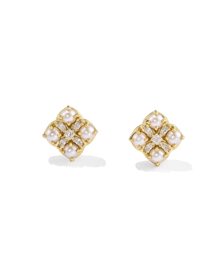 Kendra Scott Dira Pearl Stud Earrings Freshwater Pearl on Gold