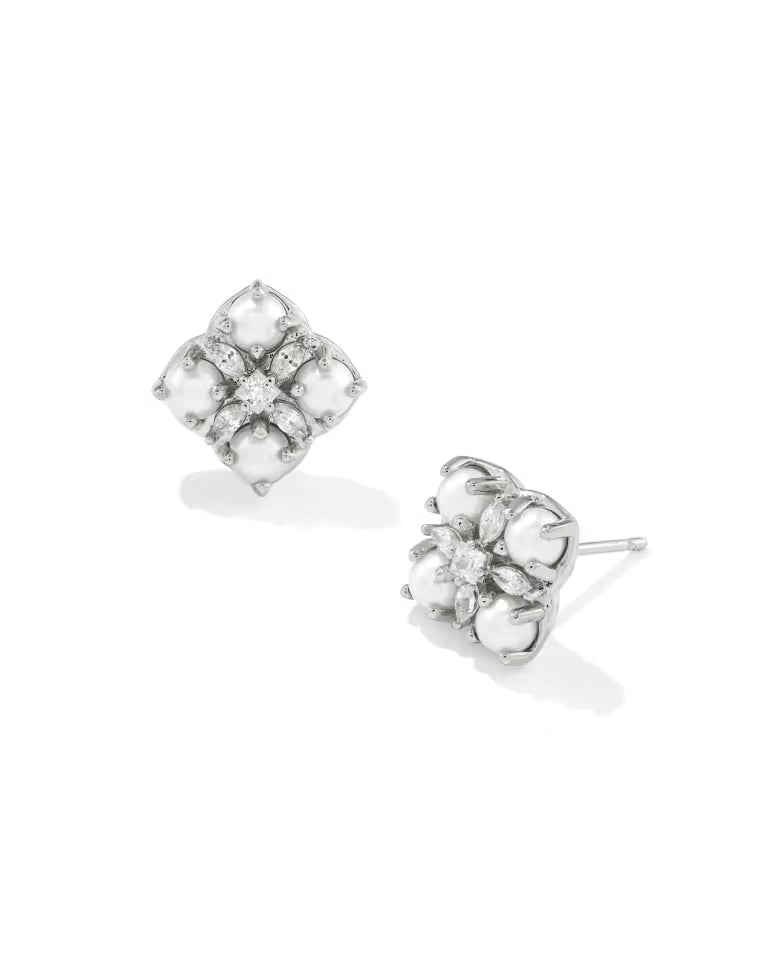 Kendra Scott Dira Pearl Stud Earrings Freshwater Pearl on Silver
