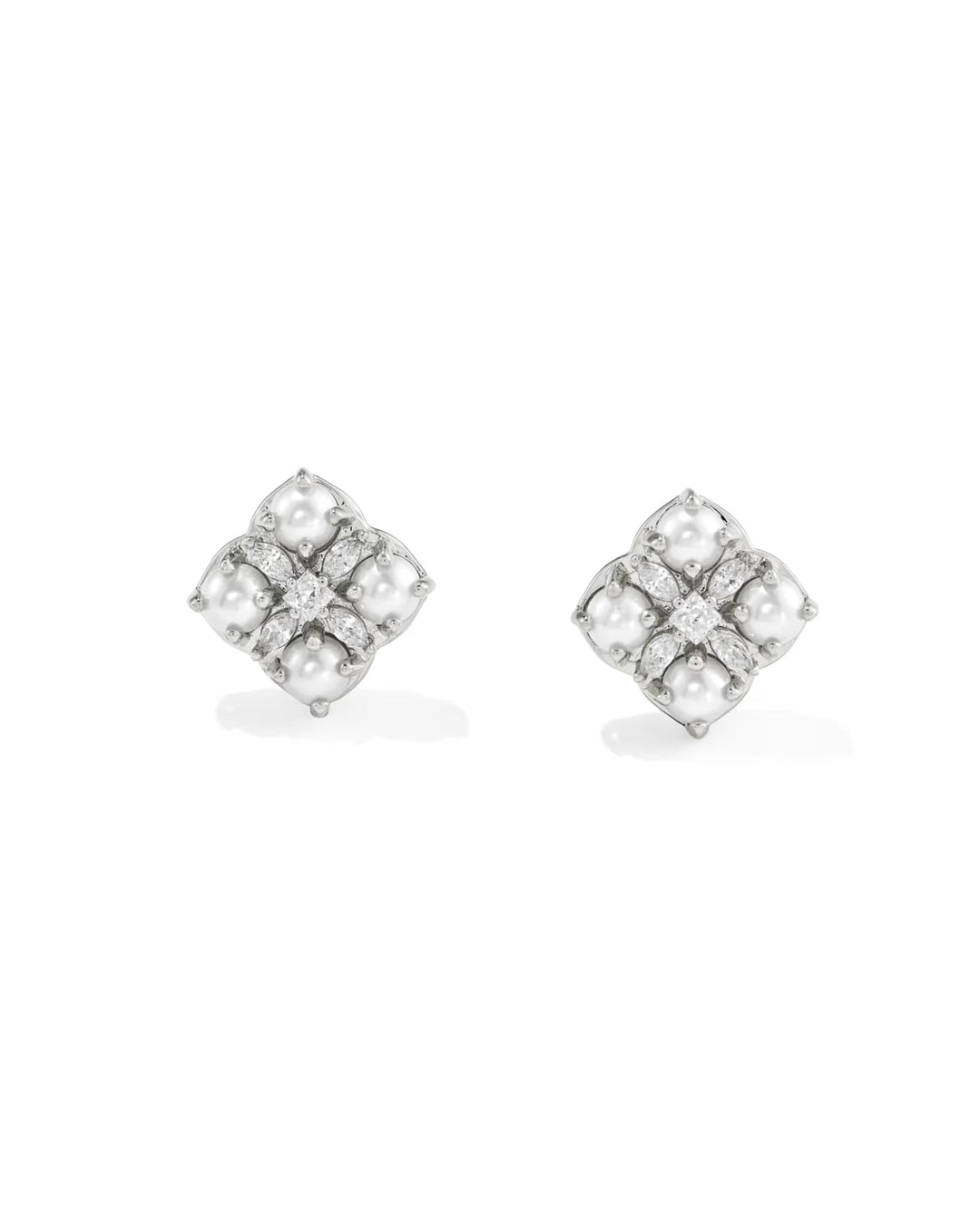 Kendra Scott Oakland Pearl Huggie Earrings Freshwater Pearl on Silver