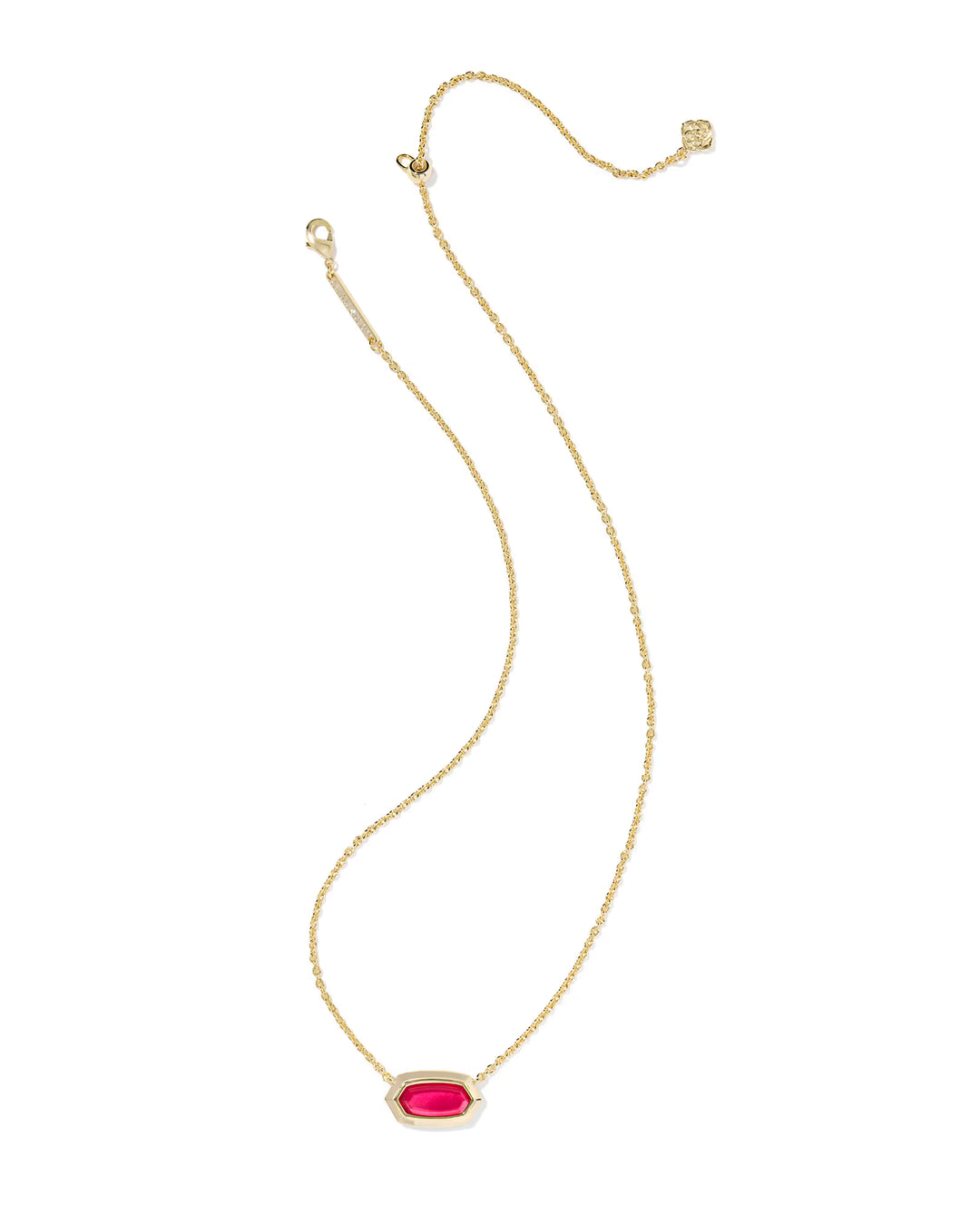 Kendra Scott Bezel Pendant Necklace Carmine Red on Gold