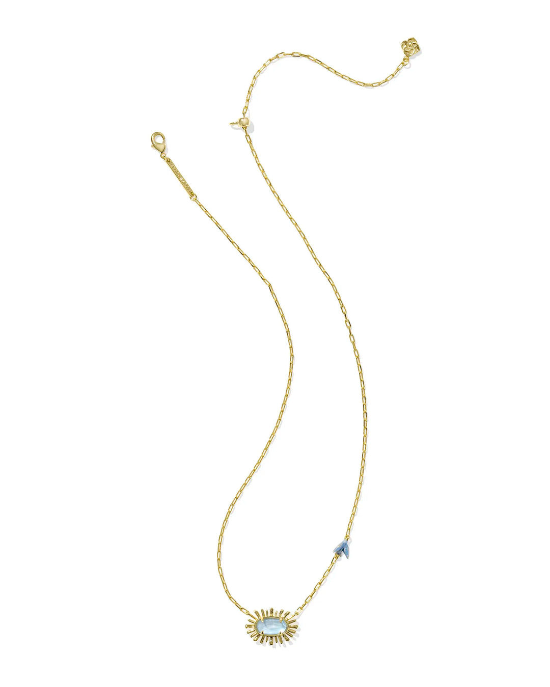 Kendra Scott Elisa Bird Necklace Sky Blue Illusion in Gold