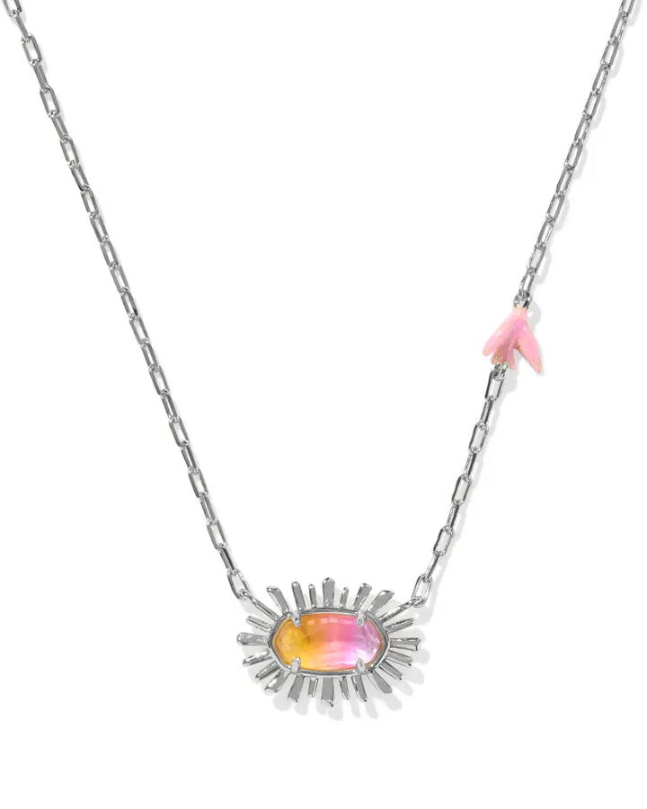 Kendra Scott Elisa Bird Necklace Sunrise Watercolor Illusion in Silver