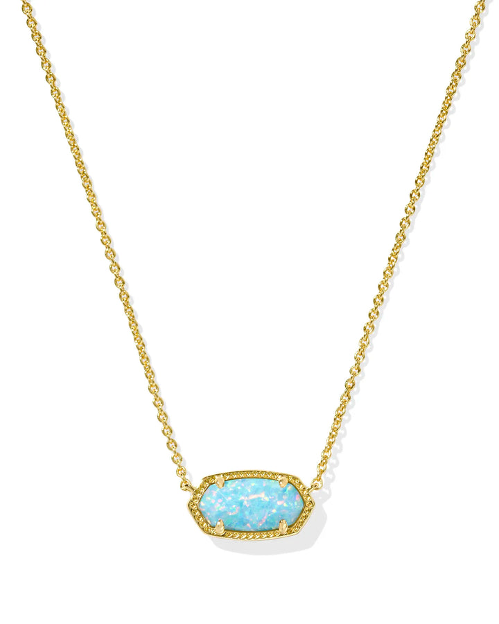 Kendra Scott Elisa Teal Opal Necklace on Gold