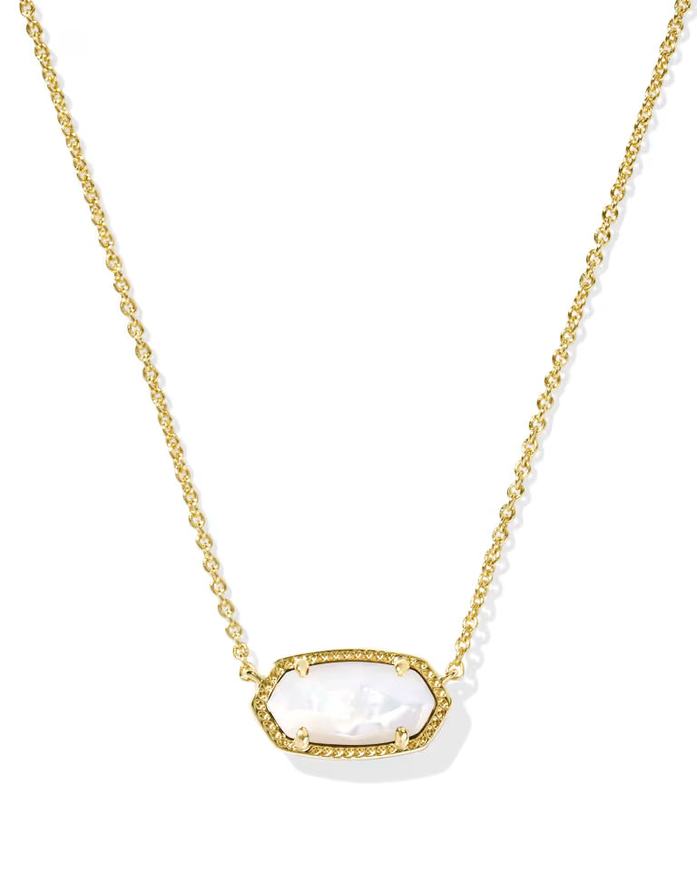 Kendra Scott Elisa Ivory Mother of Pearl Necklace On Gold