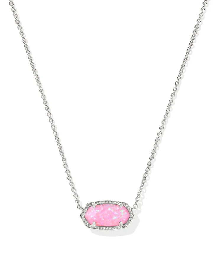 Kendra Scott Elisa Carnation Opal Necklace on Silver