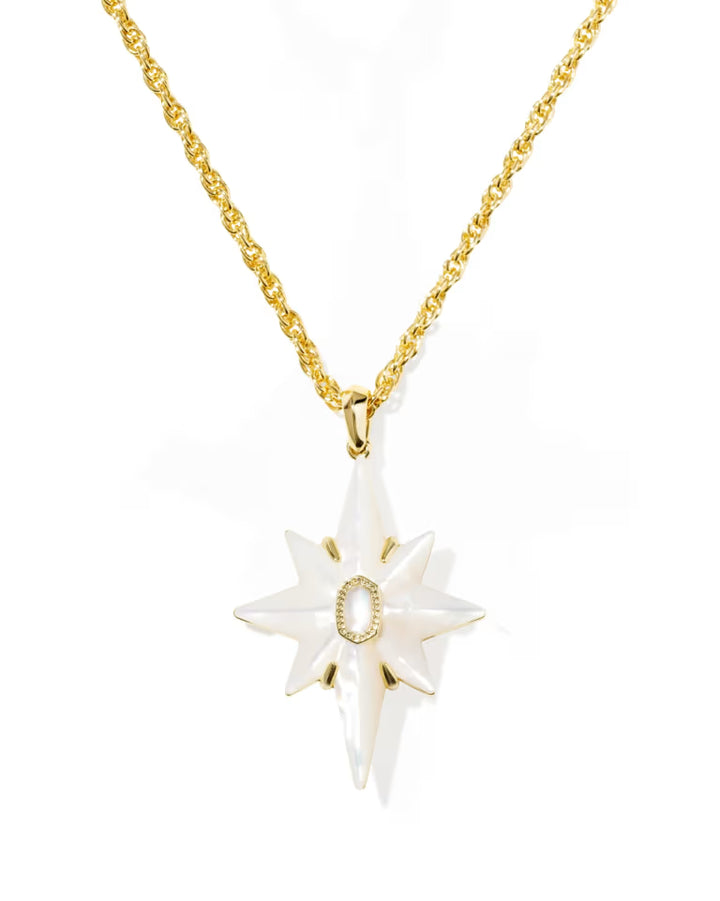 Kendra Scott Fate Star Pendant Necklace Gold White CZ