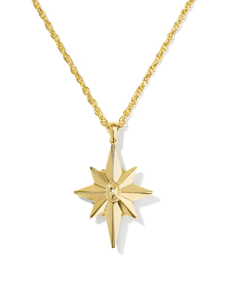 Kendra Scott Fate Star Pendant Necklace Gold White CZ