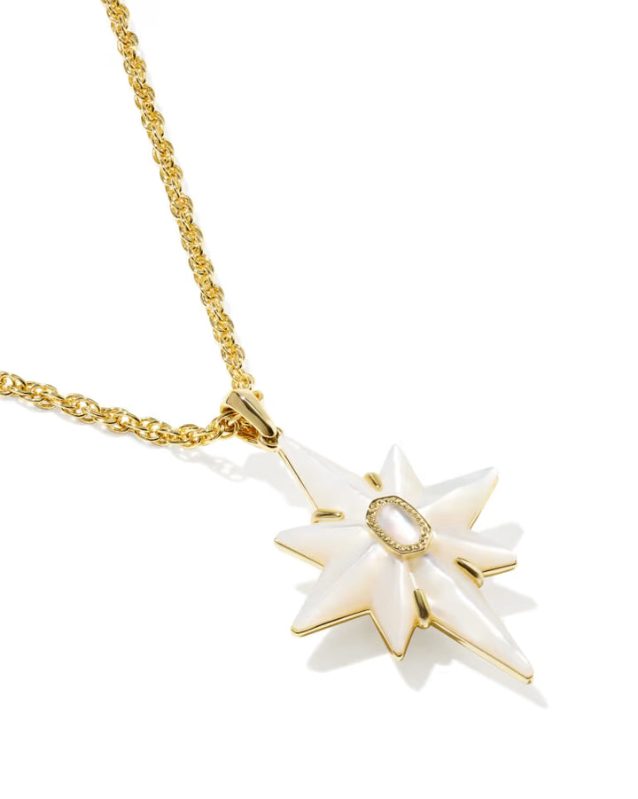 Kendra Scott Fate Star Pendant Necklace Gold White CZ