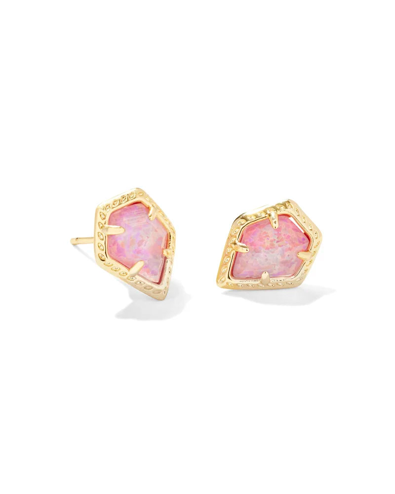 Kendra Scott Framed Tess Stud Earring in Pink Rose Opal Gold