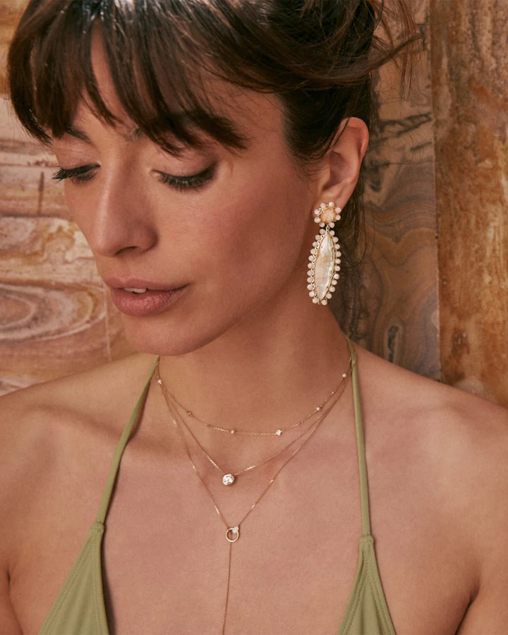 Kendra Scott Genevieve Beaded Statement Earring Iridescent Abalone