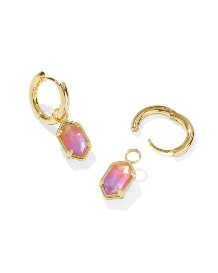 Kendra Scott Hallie Huggie Earring in Sunrise Azelea on Gold