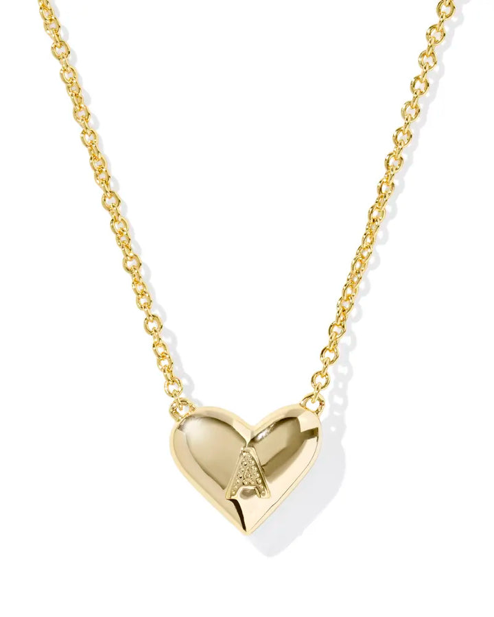 KENDRA SCOTT HEART LETTER NECKLACE GOLD IVORY MOP